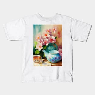 Watercolor teapot Kids T-Shirt